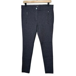 Loft Women Textured Skinny Ankle Pants 6 Zipper Pockets‎ 484138 Dark Academia